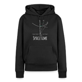 Physik Spacetime lustiges Nerd Shirt - Frauen Premium Bio Hoodie - Schwarz - Vorne - Julia (174cm)