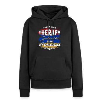 Ich brauche keine Therapie, ich brauche Armenien - Frauen Premium Bio Hoodie - Schwarz - Vorne - Julia (174cm)