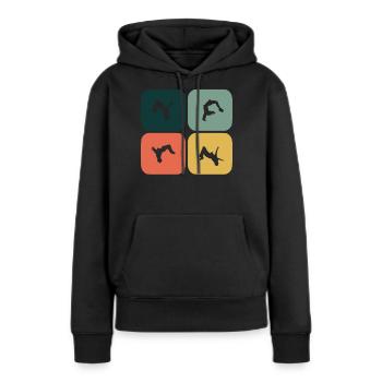 Backflip, saut périlleux - Sweat à capuche Premium bio Femme - noir - Devant - Julia (174cm)