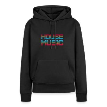 HOUSE Music Dancing Célébrez - Sweat à capuche Premium bio Femme - noir - Devant - Julia (174cm)