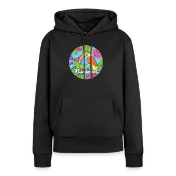 Forêt tropicale tropicale protection de l'environnement pélican jungle - Sweat à capuche Premium bio Femme - noir - Devant - Julia (174cm)