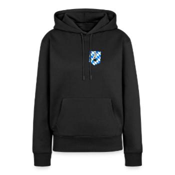 Drapeau bavarois Chat Cadeau - Sweat à capuche Premium bio Femme - noir - Devant - Julia (174cm)