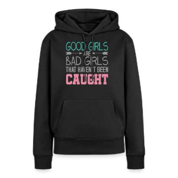 Boese Maedchen JGA Party - Frauen Premium Bio Hoodie - Schwarz - Vorne - Julia (174cm)
