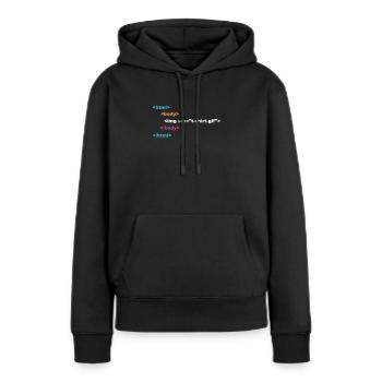 html programmer computer nerd - Women’s Premium Organic Hoodie - black - Front - Julia (174cm)
