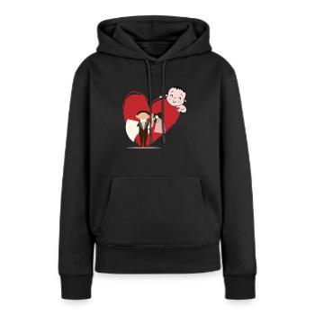 bébé mariée épouse amour - Sweat à capuche Premium bio Femme - noir - Devant - Julia (174cm)