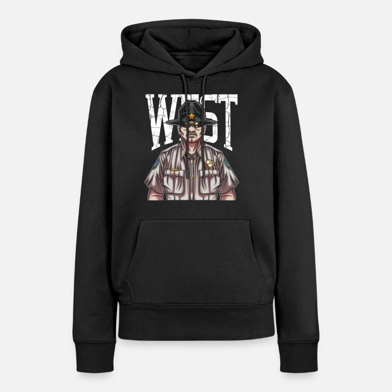 shérif - Sweat à capuche Premium bio Femme - noir