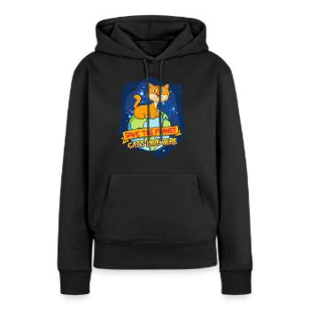 Kinder - Frauen Premium Bio Hoodie - Schwarz - Vorne - Julia (174cm)