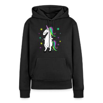 Licorne - Licorne - Licorne - Sweat à capuche Premium bio Femme - noir - Devant - Julia (174cm)