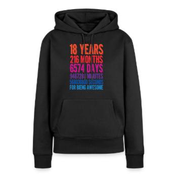 18 years old gift - Women’s Premium Organic Hoodie - black - Front - Julia (174cm)