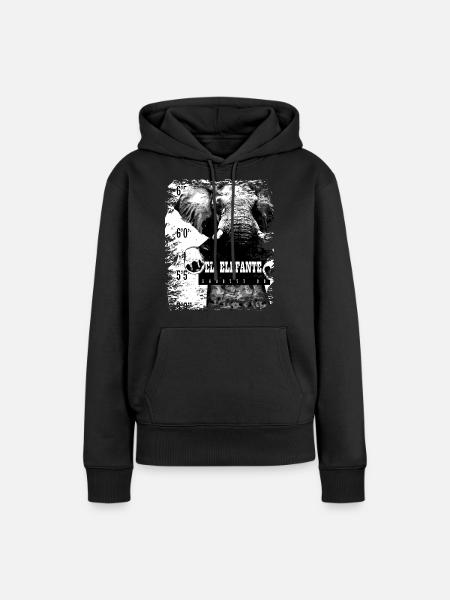 Elefant Säugetier Elefante Geschenk - Frauen Premium Bio Hoodie - Schwarz