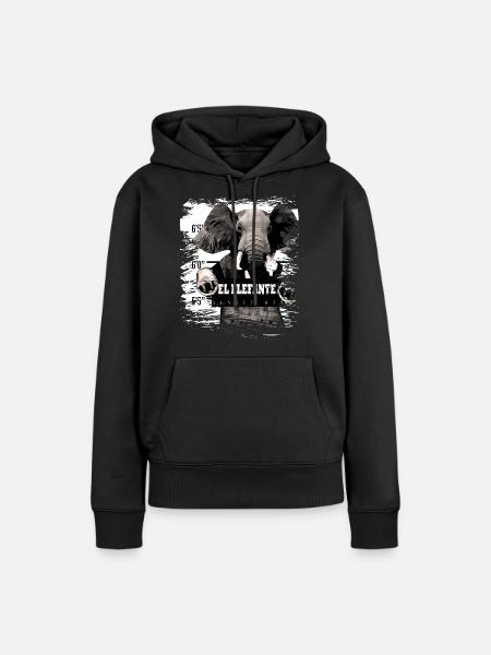 Elefant Säugetier Elefante Geschenk - Frauen Premium Bio Hoodie - Schwarz