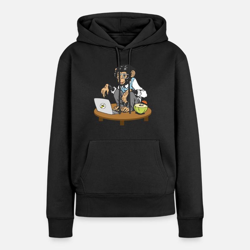Progammierer Affe Code Monkey Coding Äffchen - Frauen Premium Bio Hoodie - Schwarz