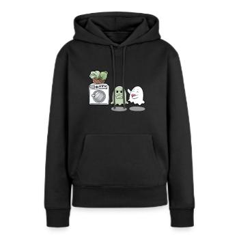 Geist Kostüm Waschmaschine dreckiges Lacken - Frauen Premium Bio Hoodie - Schwarz - Vorne - Julia (174cm)
