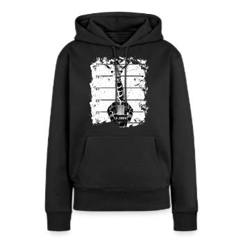 Gefängnis Giraffe Paarhufer lustig - Frauen Premium Bio Hoodie - Schwarz - Vorne - Julia (174cm)