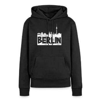 Berlin Berlin Berlin - Sweat à capuche Premium bio Femme - noir - Devant - Julia (174cm)