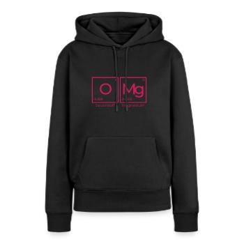 OMg - oxygène magnésium - Sweat à capuche Premium bio Femme - noir - Devant - Julia (174cm)