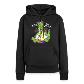Letztes Einhorn Drache Frühstück Essen Mahl Mittag - Frauen Premium Bio Hoodie - Schwarz - Vorne - Julia (174cm)