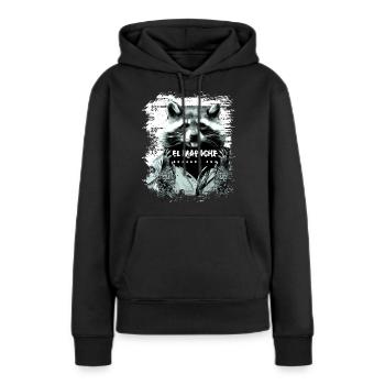 Gefängnis Waschbär Nachtaktiv lustig - Frauen Premium Bio Hoodie - Schwarz - Vorne - Julia (174cm)