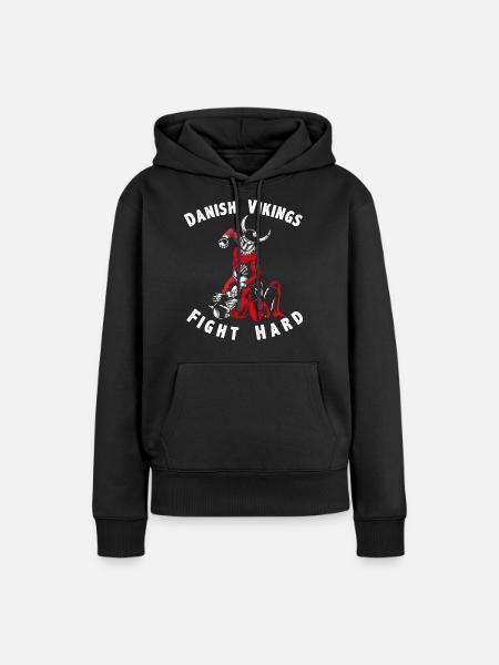 Dänemark Wikinger kämpfen hart - Frauen Premium Bio Hoodie - Schwarz