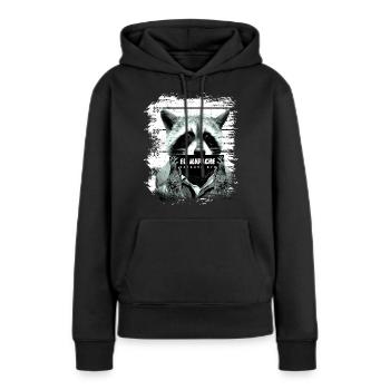 Gefängnis Waschbär Nachtaktiv lustig - Frauen Premium Bio Hoodie - Schwarz - Vorne - Julia (174cm)