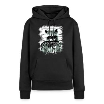 Gefängnis Waschbär Nachtaktiv lustig - Frauen Premium Bio Hoodie - Schwarz - Vorne - Julia (174cm)