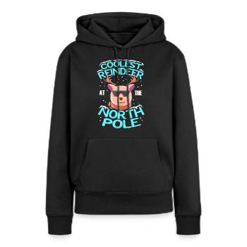 Kühlstes Rentier am Nordpol - Frauen Premium Bio Hoodie - Schwarz - Vorne - Julia (174cm)