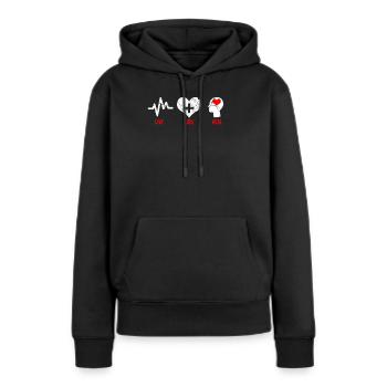 Medizin - Frauen Premium Bio Hoodie - Schwarz - Vorne - Julia (174cm)