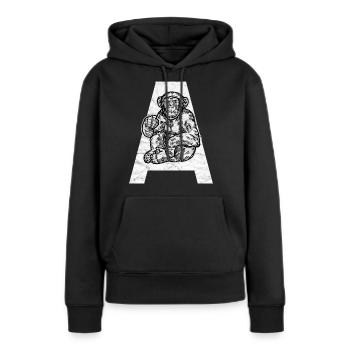 Chimpanzé de primate singe - Sweat à capuche Premium bio Femme - noir - Devant - Julia (174cm)
