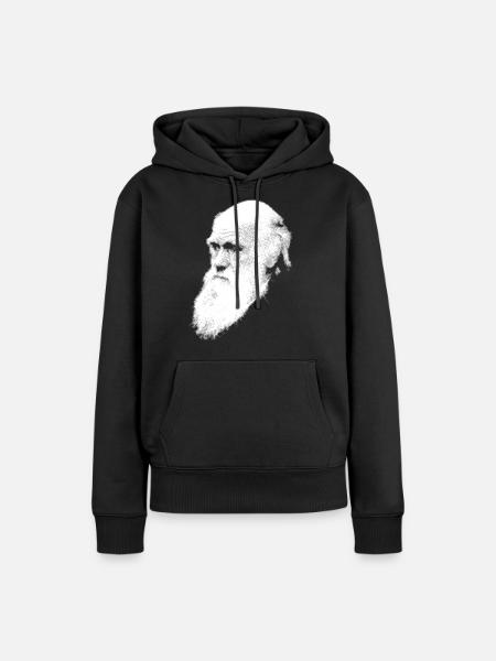 Darwin - Frauen Premium Bio Hoodie - Schwarz
