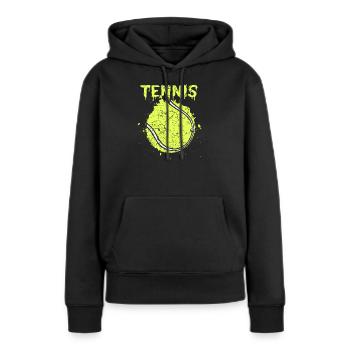 balle de tennis - Sweat à capuche Premium bio Femme - noir - Devant - Julia (174cm)