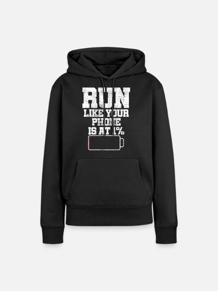 Laufen - Frauen Premium Bio Hoodie - Schwarz