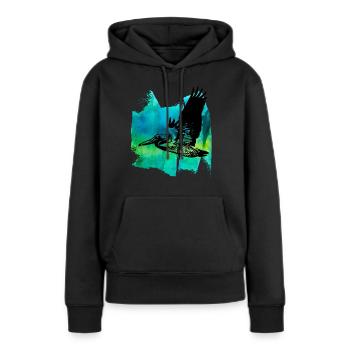 Pélican pélicans pélican oiseaux aquatiques t-shirt - Sweat à capuche Premium bio Femme - noir - Devant - Julia (174cm)
