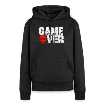 Game Over - Frauen Premium Bio Hoodie - Schwarz - Vorne - Julia (174cm)