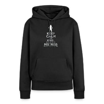 Naughty Keep Calm Mistress et Domina Gift - Sweat à capuche Premium bio Femme - noir - Devant - Julia (174cm)
