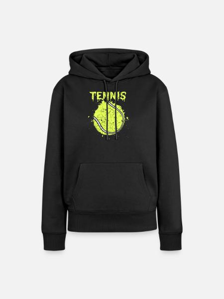 Tennisball - Frauen Premium Bio Hoodie - Schwarz