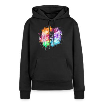 Koi - Frauen Premium Bio Hoodie - Schwarz - Vorne - Julia (174cm)