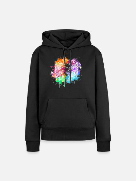 Koi - Dame Premium hoodie, økologisk bomuld - sort