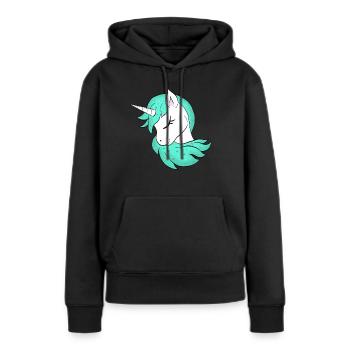 Licorne - Licorne - Licorne - Sweat à capuche Premium bio Femme - noir - Devant - Julia (174cm)