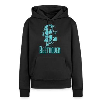 Beethoven - Sweat à capuche Premium bio Femme - noir - Devant - Julia (174cm)