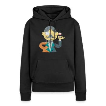 Art gentleman avec cadeau monocle et barbe - Sweat à capuche Premium bio Femme - noir - Devant - Julia (174cm)