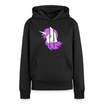 Licorne - Licorne - Licorne - Sweat à capuche Premium bio Femme - noir - Devant - Julia (174cm)