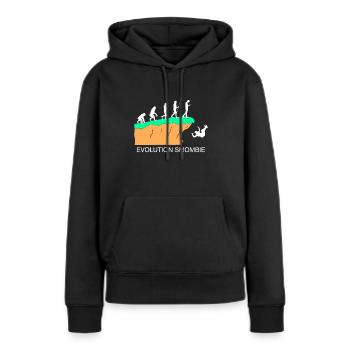 Evolution Smombie - Smartphone - Sweat à capuche Premium bio Femme - noir - Devant - Julia (174cm)