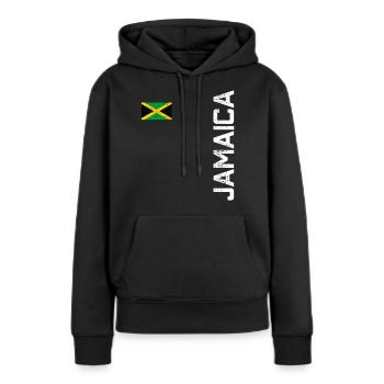 Jamaica - Frauen Premium Bio Hoodie - Schwarz - Vorne - Julia (174cm)