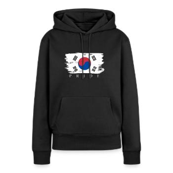 Corée du Nord Corée du Sud cadeau drapeau drapeau - Sweat à capuche Premium bio Femme - noir - Devant - Julia (174cm)
