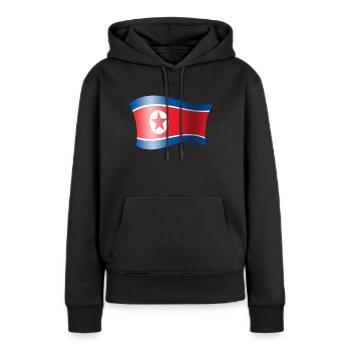 Corée du Nord drapeau Corée drapeau Corée - Sweat à capuche Premium bio Femme - noir - Devant - Julia (174cm)
