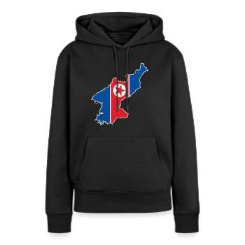 Corée du Nord Corée du Sud Drapeau Corée Asie - Sweat à capuche Premium bio Femme - noir - Devant - Julia (174cm)