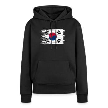 Corée du Nord Corée du Sud Asie cadeau flag - Sweat à capuche Premium bio Femme - noir - Devant - Julia (174cm)