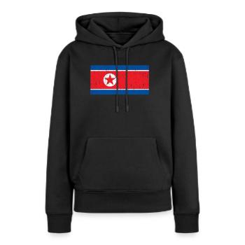 Corée du Nord drapeau de la Corée du Sud bannière Asie - Sweat à capuche Premium bio Femme - noir - Devant - Julia (174cm)
