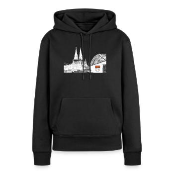 Kölner Dom - Frauen Premium Bio Hoodie - Schwarz - Vorne - Julia (174cm)