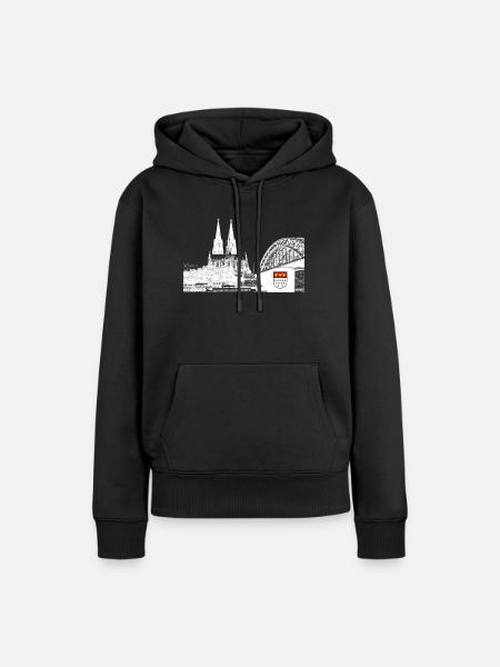 Kölner Dom - Frauen Premium Bio Hoodie - Schwarz